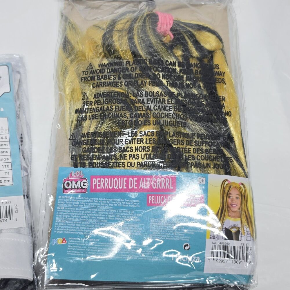 LOL Surprise OMG Alt Grrrl Kids Halloween Costume & Wig (Child Sz Small 4/6) NEW - Picture 6 of 7